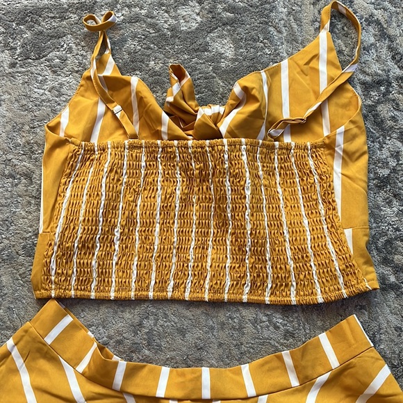 Never worn! Striped Self-Tie Cami Top & Mini Skirt Set - Picture 4 of 4